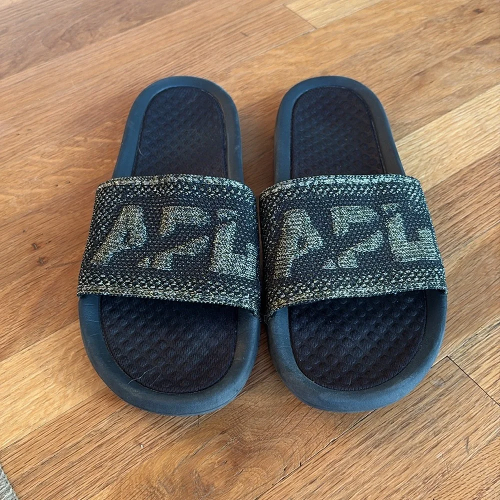 APL Big Logo Techloom Slide Black Gold Silver size 10 - Picture 2 of 7